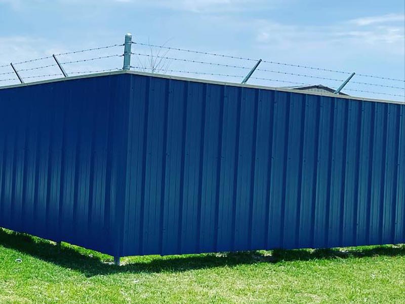 Oklahoma City commercial corrugated fence