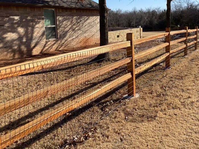 Moore OK split rail style wood fence
