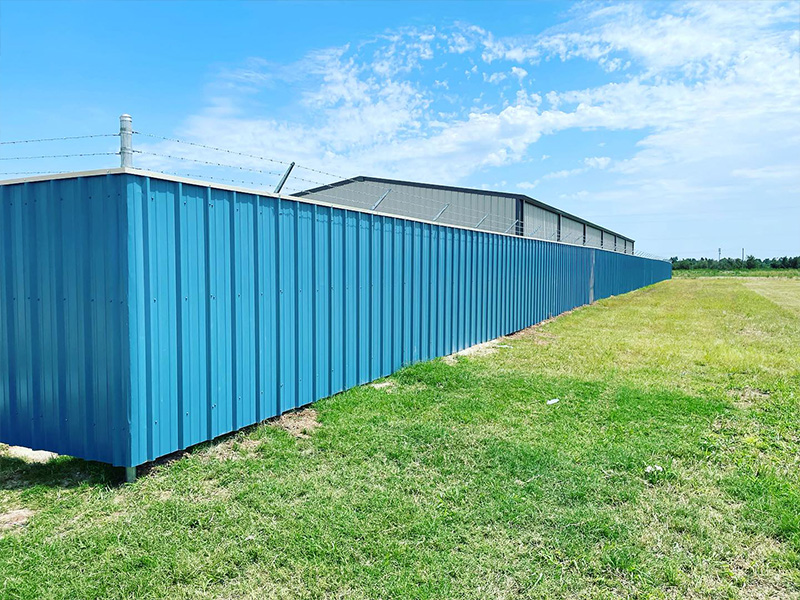 Corrugated Metal fence This Town Oklahoma