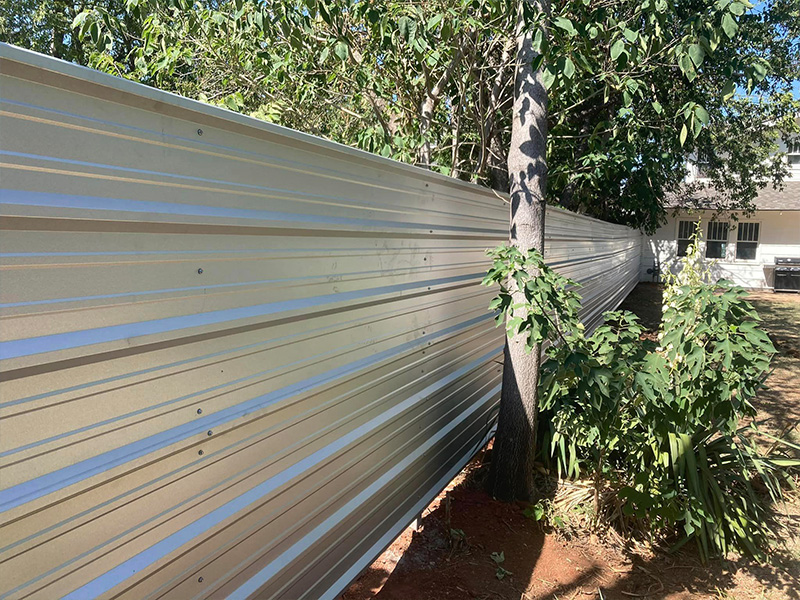 This Town Oklahoma corrugated metal privacy fencing