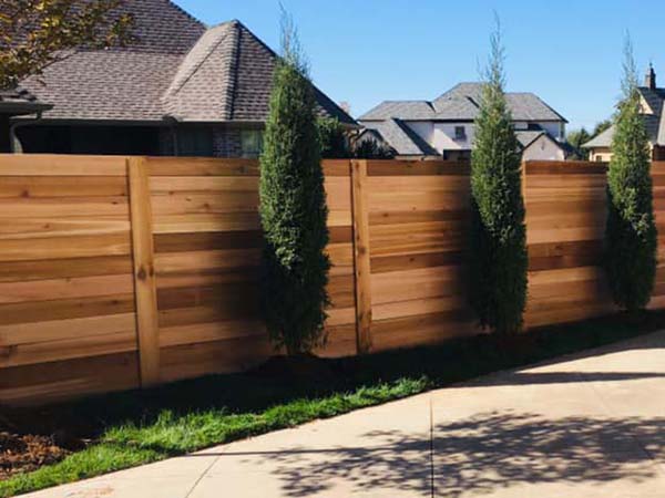 Cedar wood privacy fence in Oklahoma City